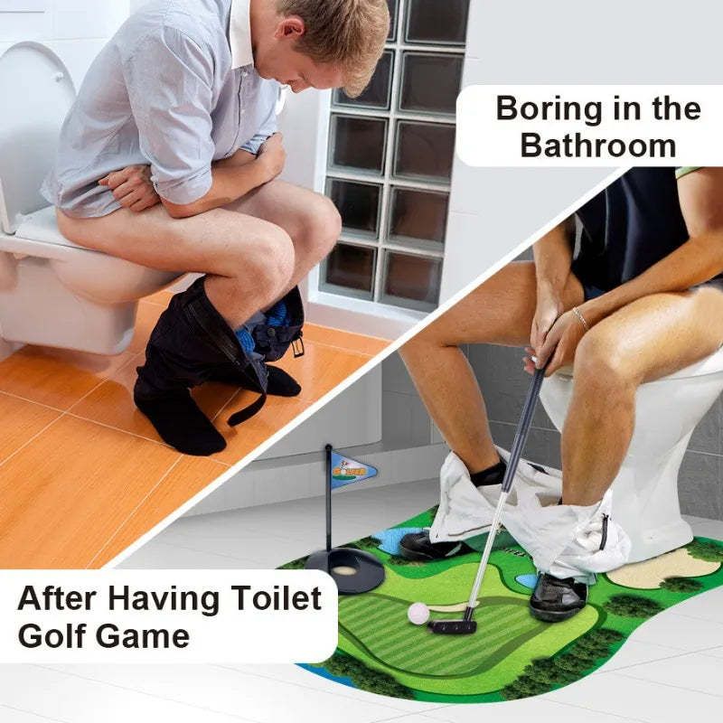 A fun toilet golf game, a gift idea for dad or boyfriend
