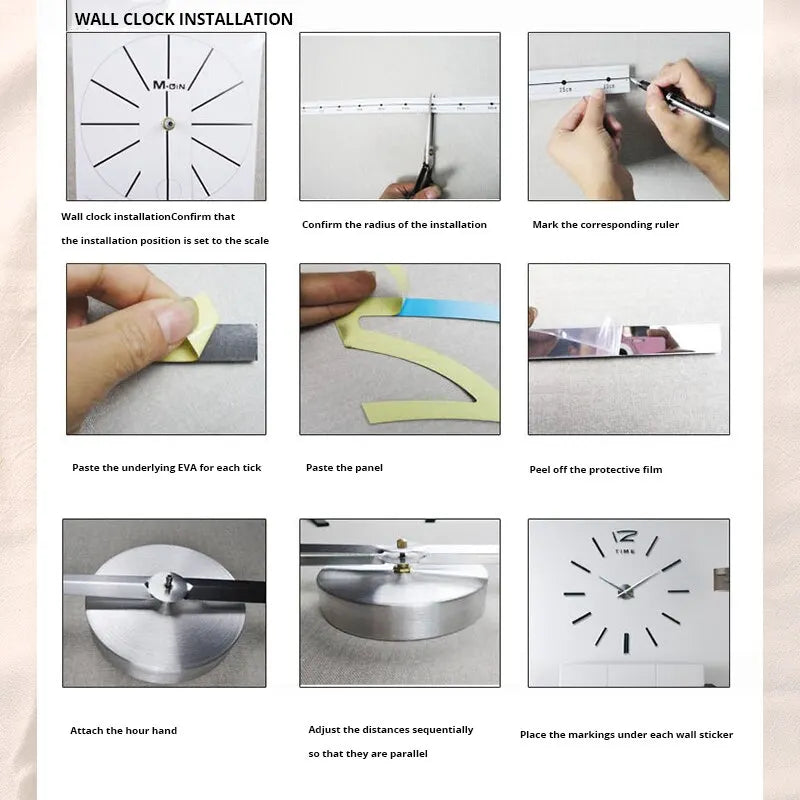 3D Acrylic Wall Clock with Roman Numerals - Mirror Surface DIY Self-Adhesive Clock