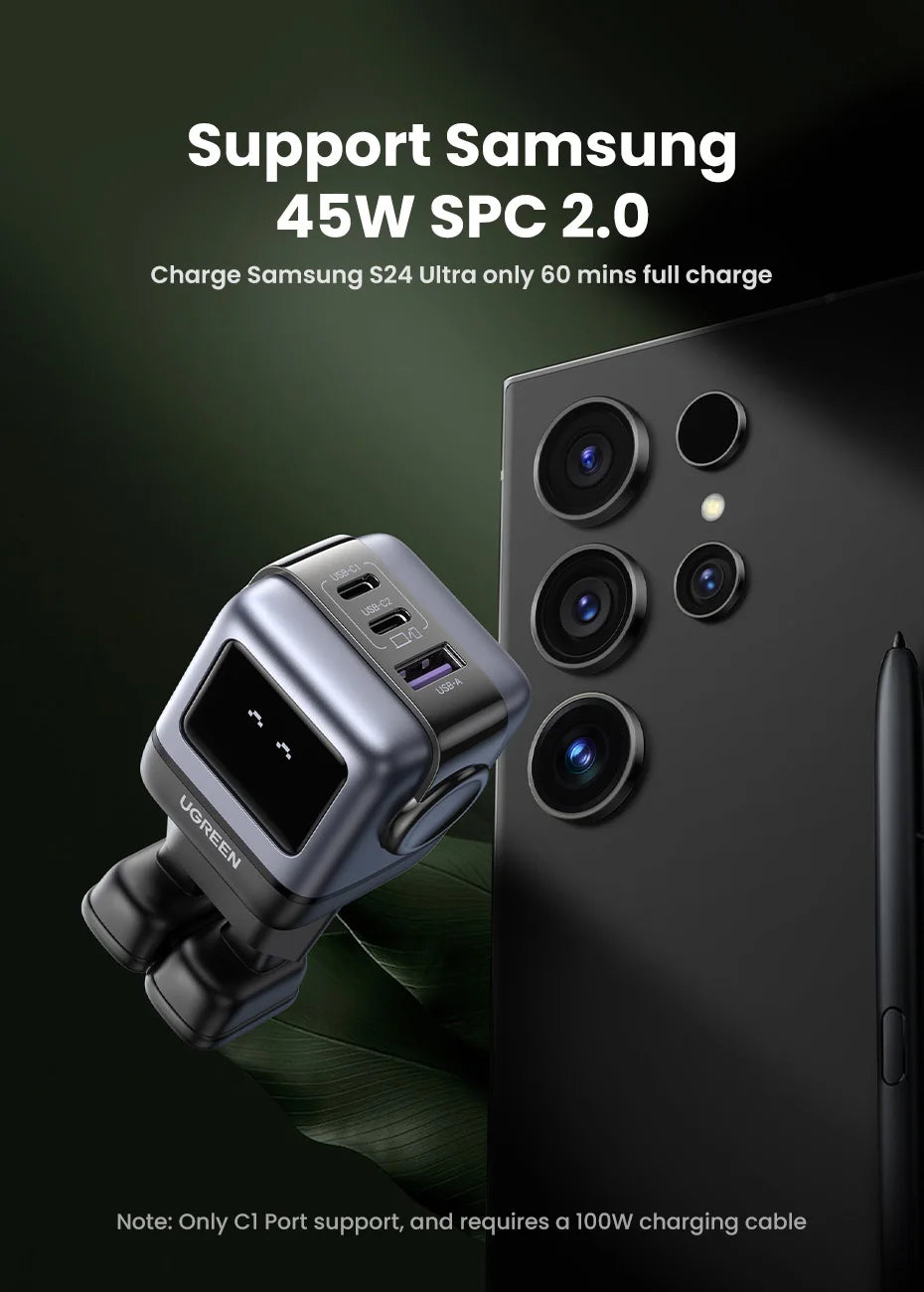 UGREEN 65W GaN Laturi Robot-muotoilu - PD Pikalaturi MacBook Pro, iPad, iPhone 16/15 Pro