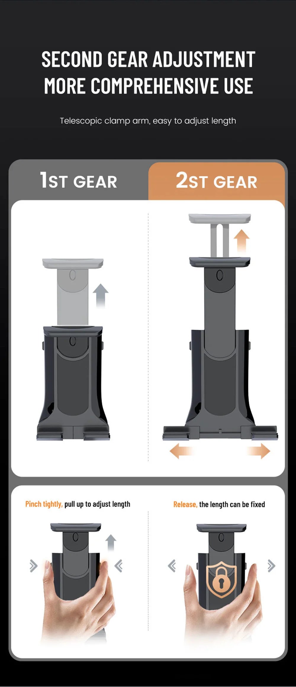 360° Kääntyvä Puhelimen/Tabletin Pidike – Auton niskatuki, pyörä, juoksumatto