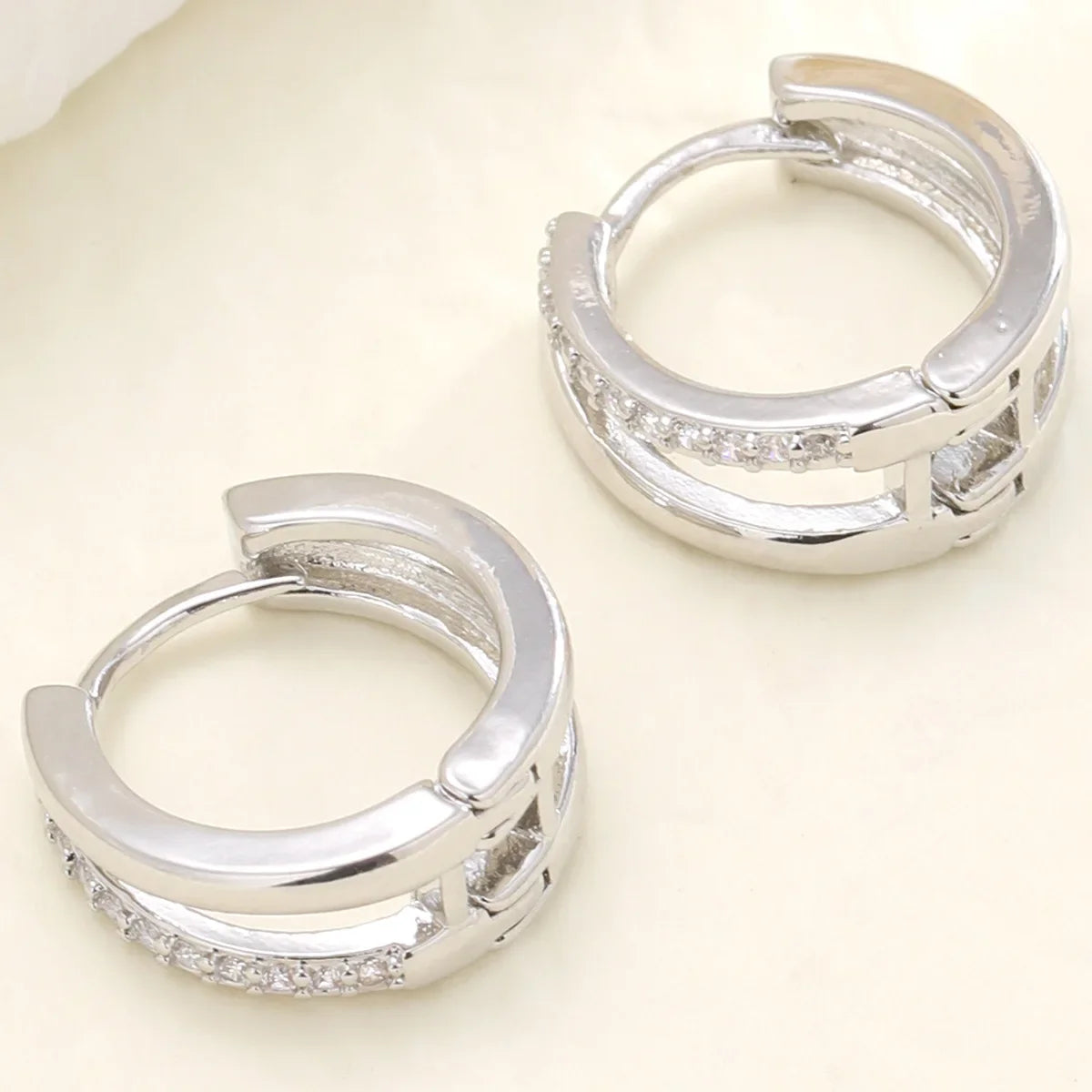 Steel hoop earrings for women