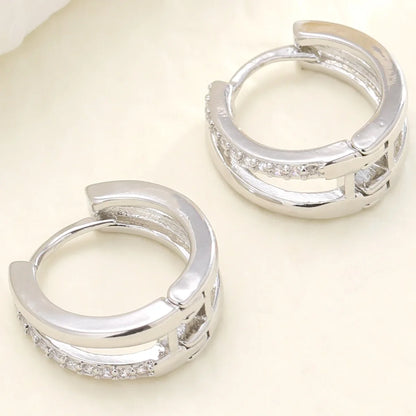Steel hoop earrings for women