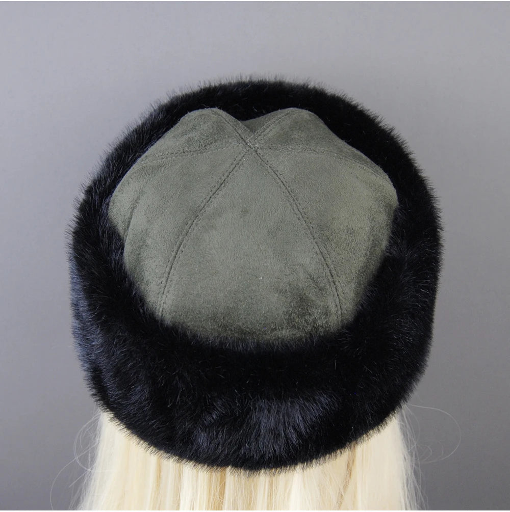 Women's luxury mink fur hat, available in different variations