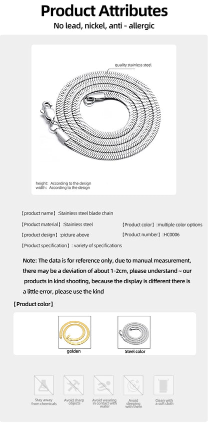 HIYEE Snake chain necklace, unisex design, available in different variations