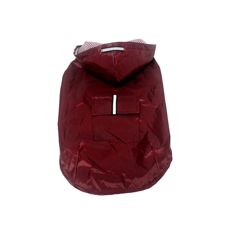 Dog raincoat, waterproof hoodie with reflective stripes, all sizes available