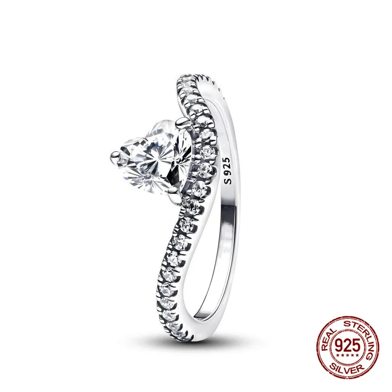 925 Hopeinen tähdenlento sormus, säädettävä, saatavana eri variaatioita