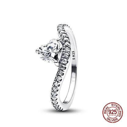 925 Hopeinen tähdenlento sormus, säädettävä, saatavana eri variaatioita