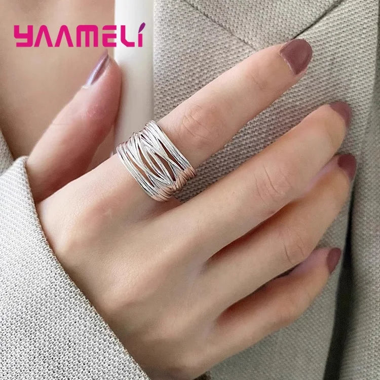 925 Hopea risti-sormus miehille ja naisille