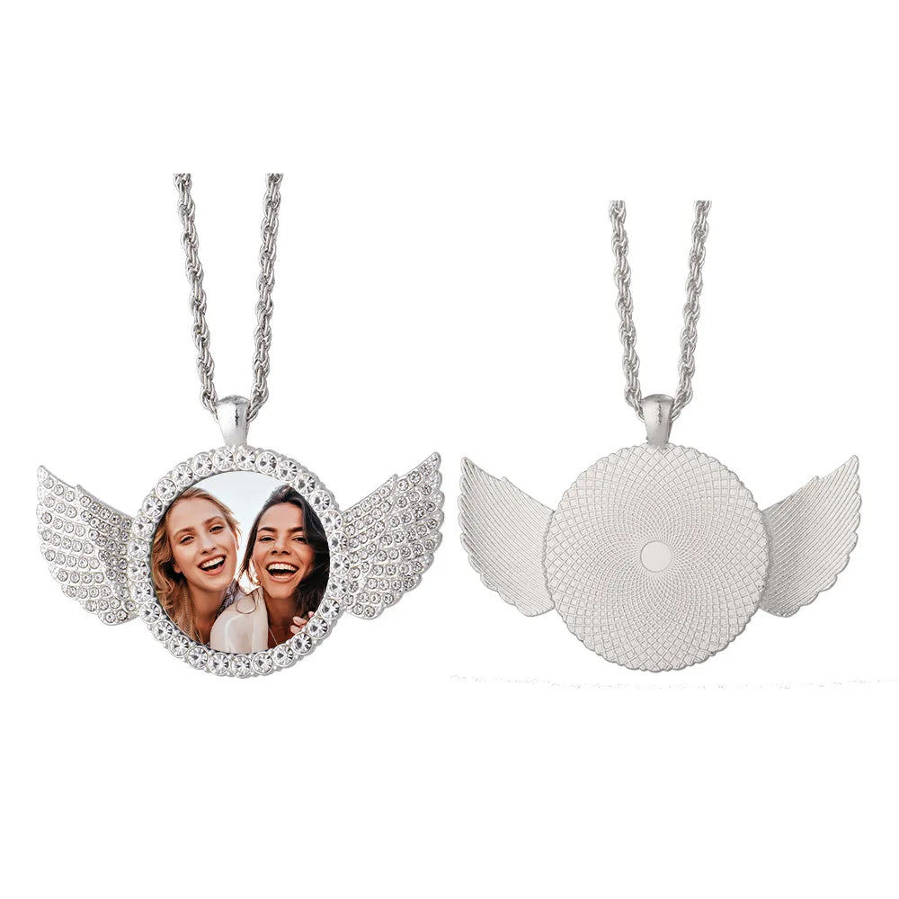 Enkelin siipi valokuvakaulakoru