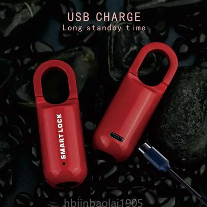 E74E Sormenjälkilukko - USB-ladattava Riippulukko Laukkuun & Matkalaukkuun