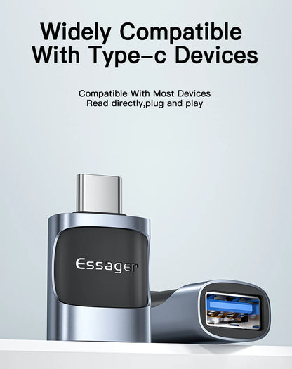 Essager USB 3.0 to Type-C OTG Adapteri - USB-A Muunnin MacBook & Laptop