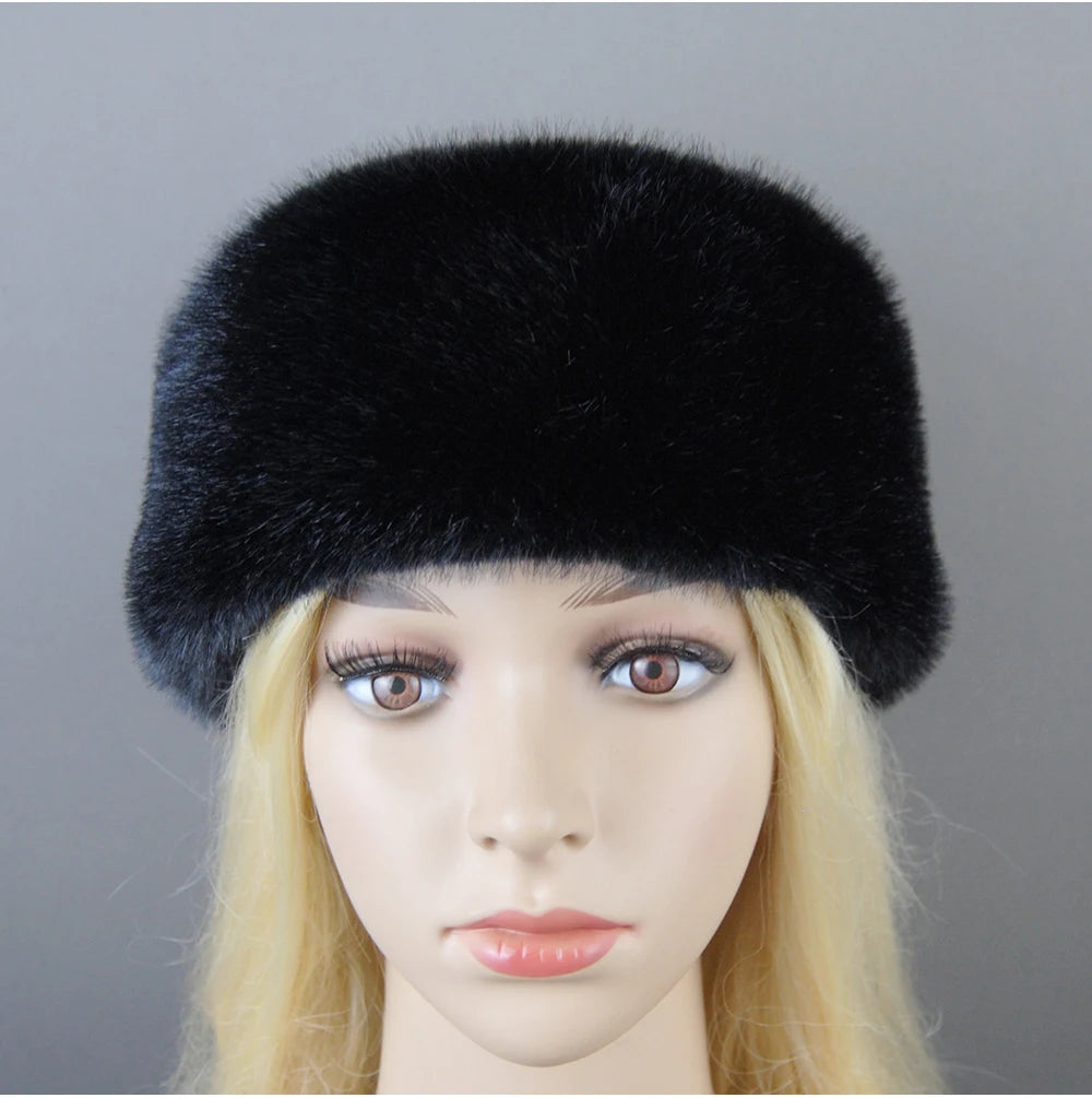 Women's luxury mink fur hat, available in different variations