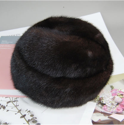 Genuine mink fur hat, luxury winter hat, unisex
