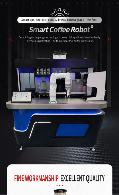 Fully automatic smart coffee machine, robotic arm, self-service