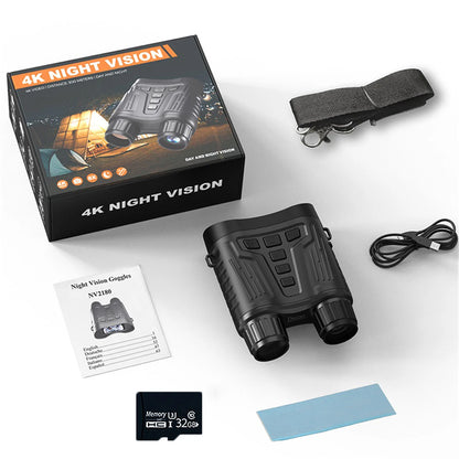 Ponbos NV2180 4K UHD Taktinen Yönäkökiikarit - 36MP Kamera, 8x Zoom, Infrapuna Metsästykseen ja Retkeilyyn