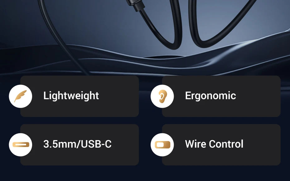 UGREEN USB-C Headphones with Microphone - HiFi Stereo In-Ear Headphones with 3.5mm Jack