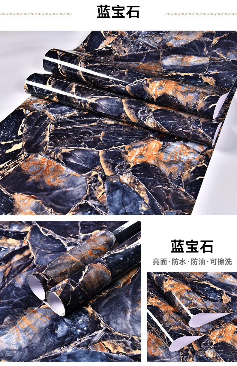 Marble patterned self-adhesive wallpaper, available in many different variations