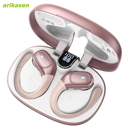 Bluetooth 5.3 Urheilukuulokkeet IP7 Vedenkestävä - ENC Kohinanvaimennus LED-näytöllä