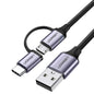 UEREEN Micro USB-C Latauskaapeli – Pikalataus Android-laitteille – Lyhyt 25 cm