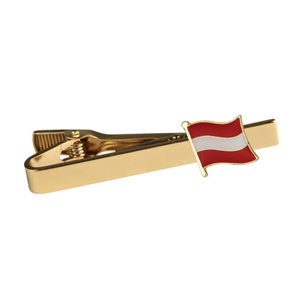 Men's national flag patterned tie bar, multiple countries