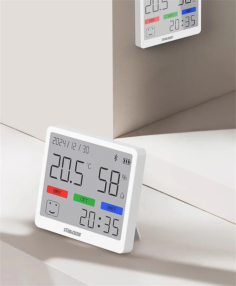 LCD Digitaalinen Lämpö- ja Kosteusmittari - Sisäilmamittari Kellolla