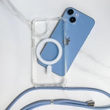 Crossbody Kaulanauha iPhone-suojakuori MagSafe - Läpinäkyvä Magneettinen Kotelo
