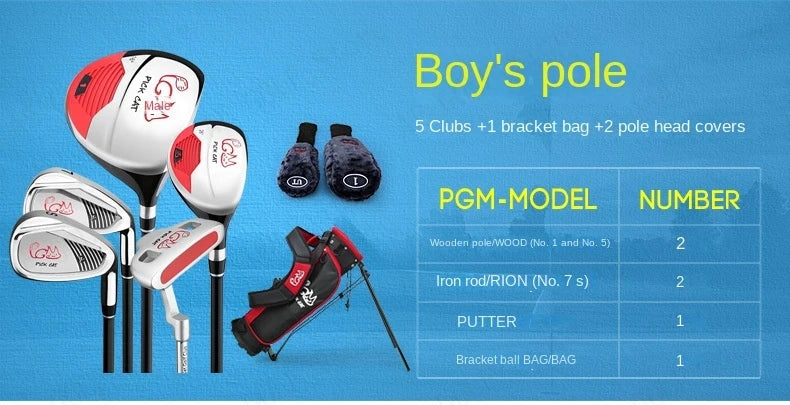 PGM Kids Golf Club Set for ages 3-12, practice set for boys and girls