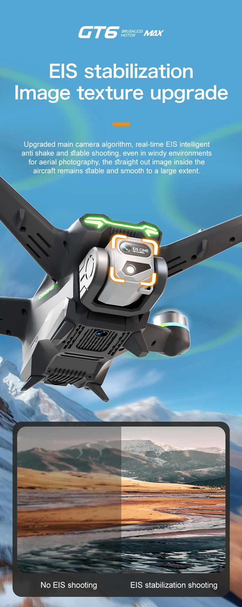 GT6 Max Drone 2025 – 8K Kamera, 5G GPS, 2KM Kantama, Harjaton Moottori – Ammattilaisdroni