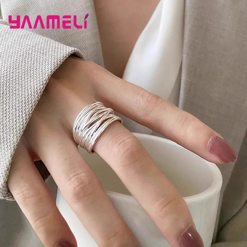 925 Hopea risti-sormus miehille ja naisille