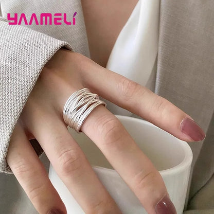 925 Hopea risti-sormus miehille ja naisille