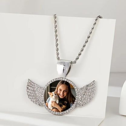 Enkelin siipi valokuvakaulakoru