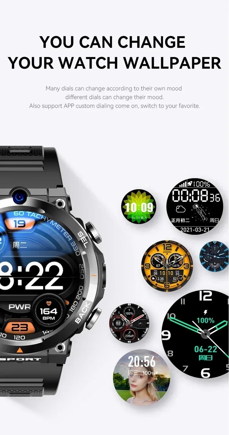 H10 4G LTE Smartwatch for Men, High-Tech, Dual Camera and Video Calls