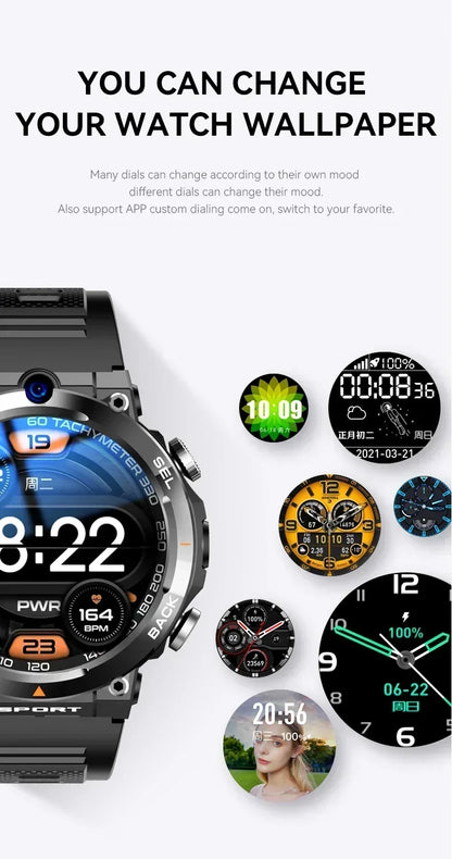 H10 4G LTE Smartwatch for Men, High-Tech, Dual Camera and Video Calls