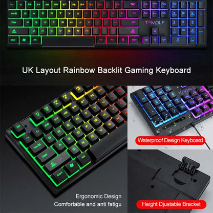 Wired RGB keyboard and mouse set for gaming and work