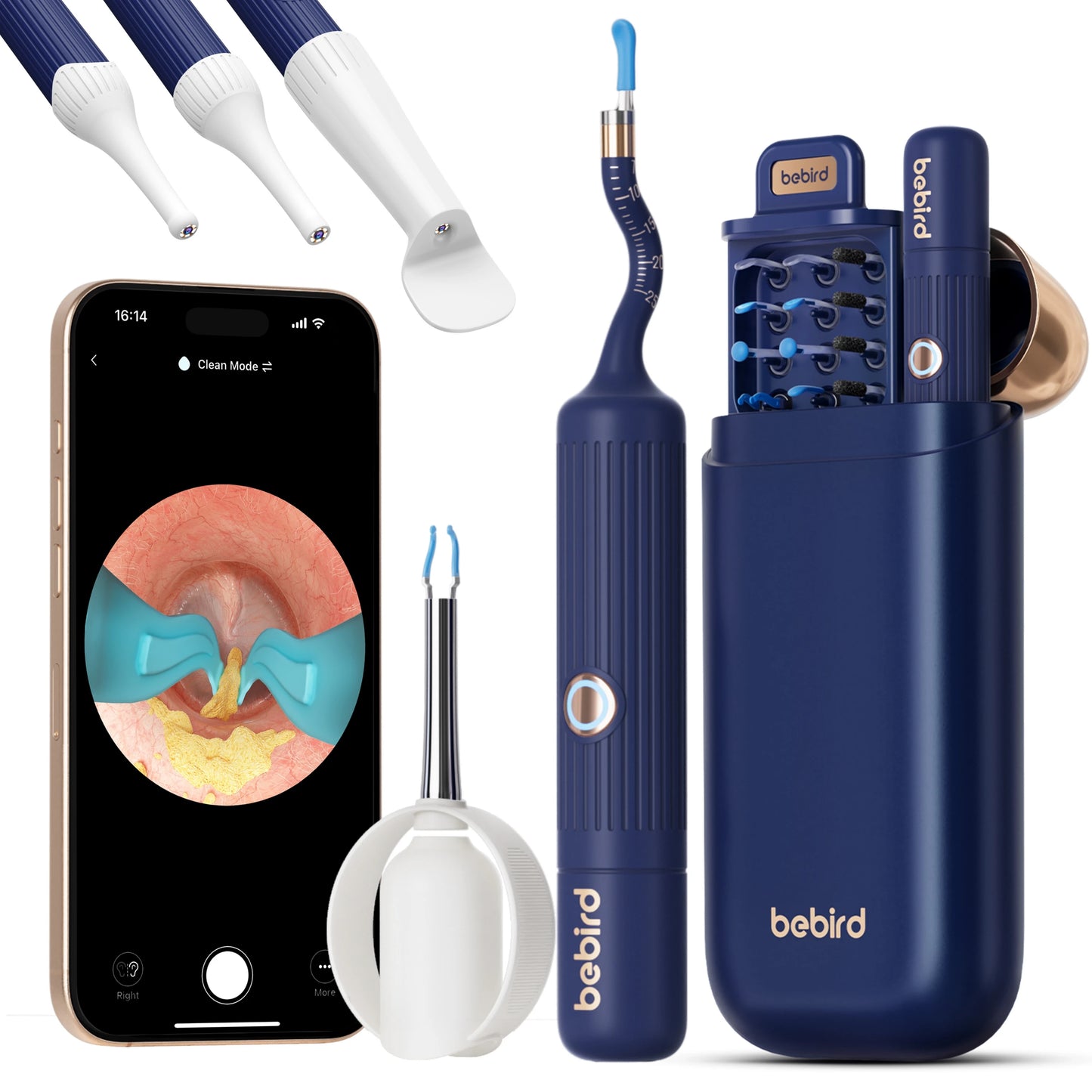 Bebird EarSight Plus I35R Visual Ear Cleaner - Bendable HD Camera, Tweezers, Earwax Pack