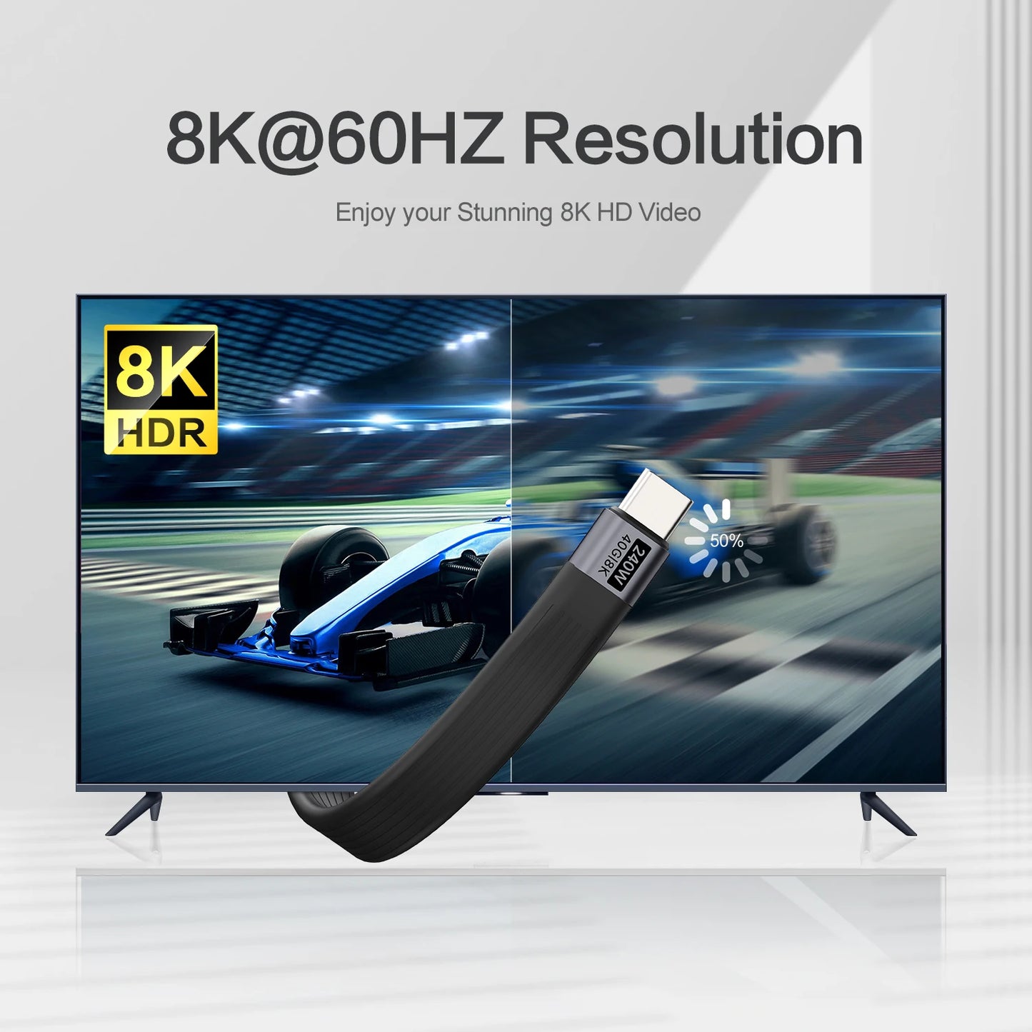 240W USB-C charging cable, keychain