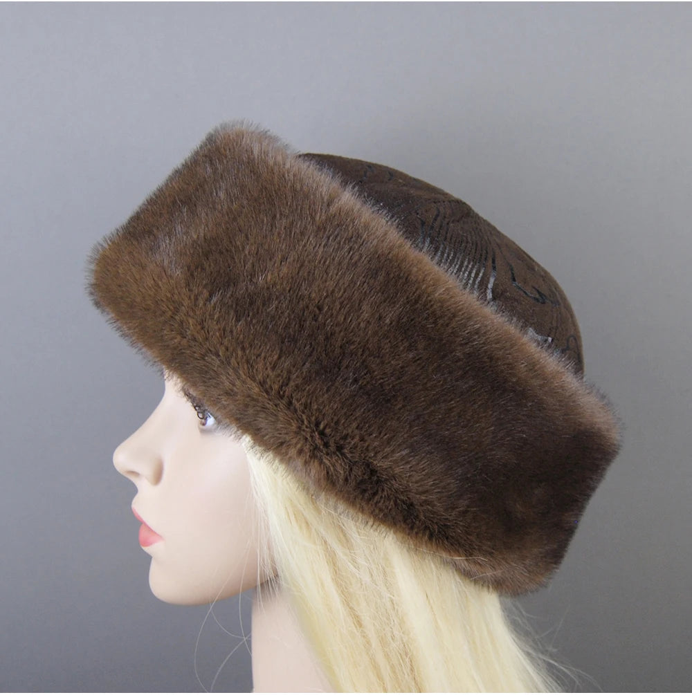 Women's luxury mink fur hat, available in different variations