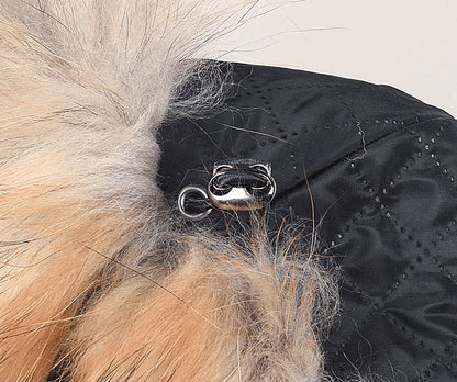 Women's genuine fox fur hat with earflaps, thick luxury winter hat