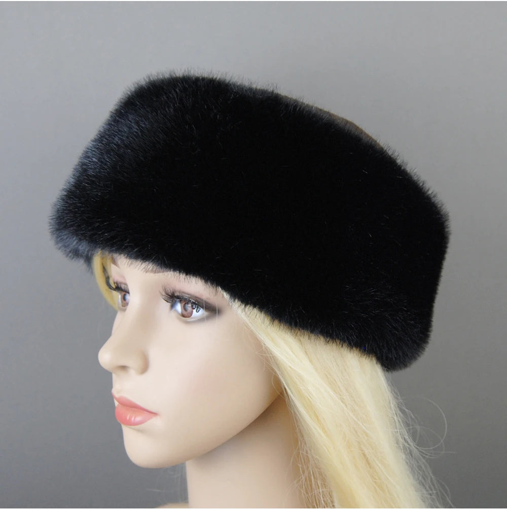 Women's luxury mink fur hat, available in different variations