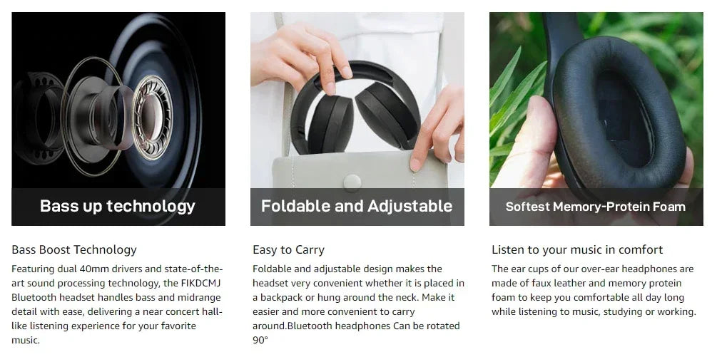 Langattomat Bluetooth-kuulokkeet Over-Ear – HiFi Stereo, HD-mikrofoni, TF/AUX – Pinkki