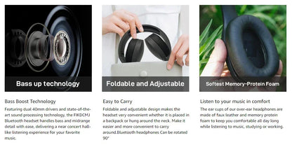 Langattomat Bluetooth-kuulokkeet Over-Ear – HiFi Stereo, HD-mikrofoni, TF/AUX – Pinkki