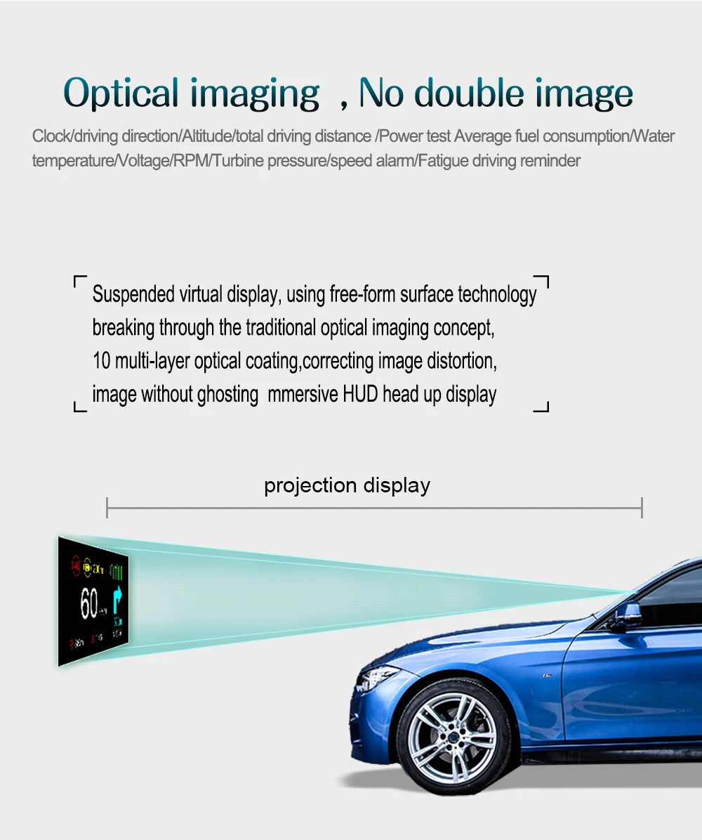 C1 HUD Head-Up Display - OBD2 GPS Navigointi Tuulilasiprojektori Autoon