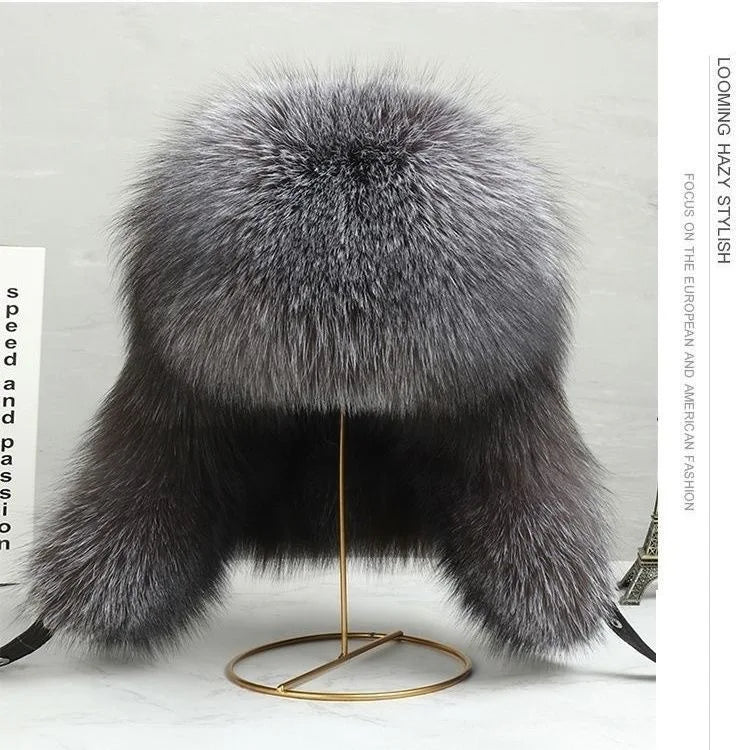 Men's fur hat with earflaps, different variations