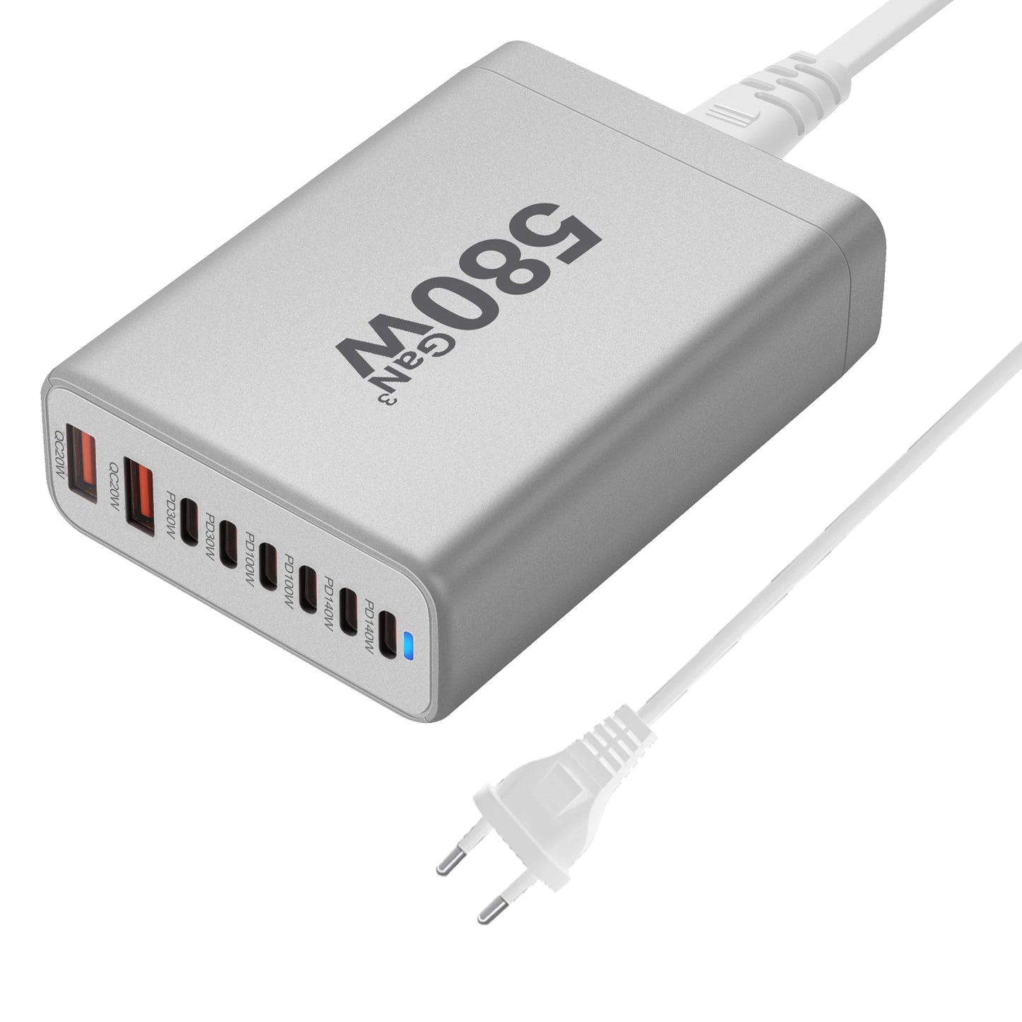 GAN charging station, powerful fast charger 580W