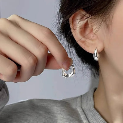 925 Hopea rengas korvakorut, trendikäs chunky-tyyli