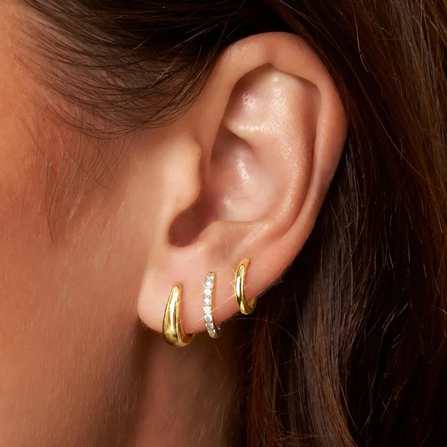 Steel hoop earrings for women