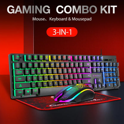 Wired RGB keyboard and mouse set for gaming and work