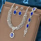 Bridal jewelry set, necklace+earrings, sparkling rhinestones