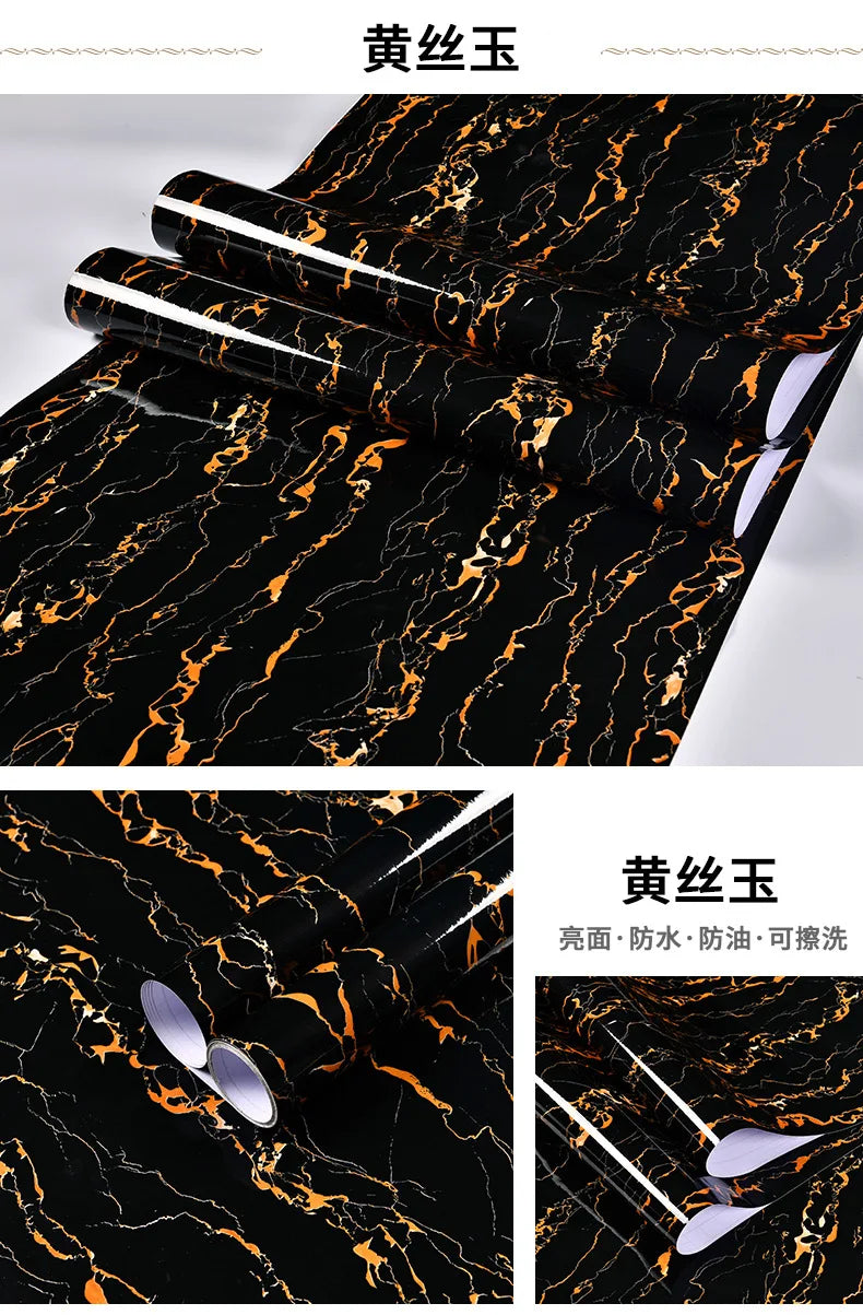 Marble patterned self-adhesive wallpaper, available in many different variations