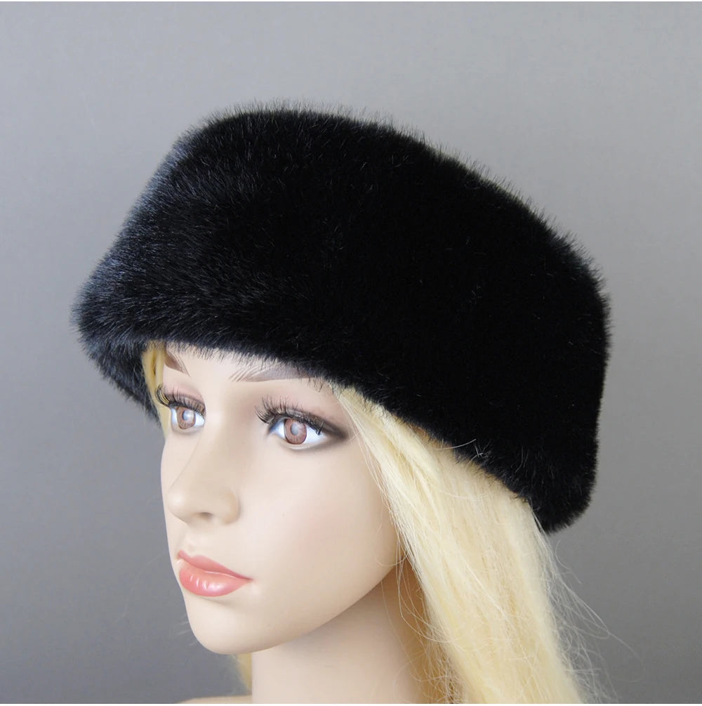 Women's luxury mink fur hat, available in different variations